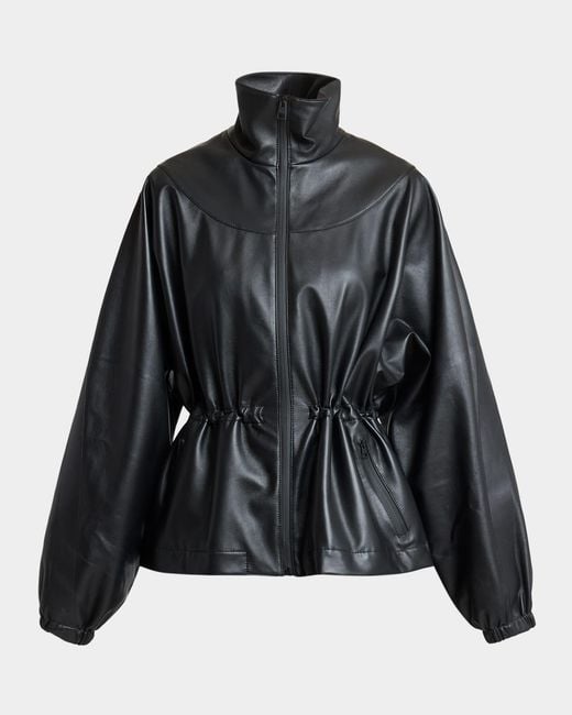 Givenchy Black Leather Drawstring Tracksuit Jacket