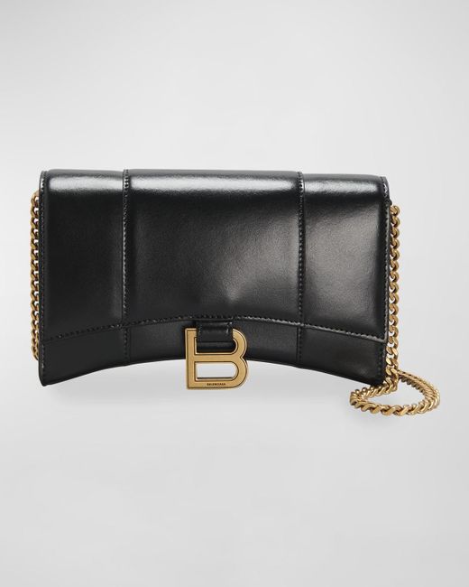 Balenciaga Black Hourglass Box Wallet On Chain
