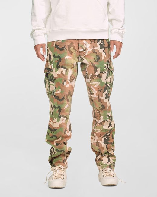 Purple Natural Camo Twill Cargo Pants for men