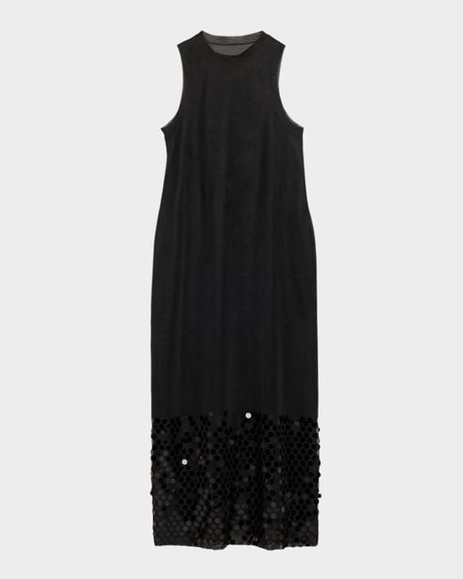 Zankov Black Molly Sequined-Hem Mesh Maxi Dress