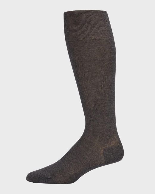 Bresciani Black Knit Over-calf Socks for men