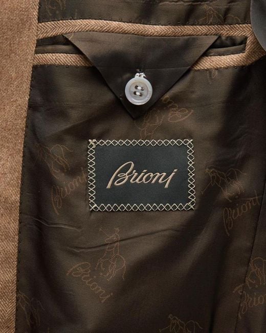 Brioni Natural Apos;S Herringbone Blazer for men