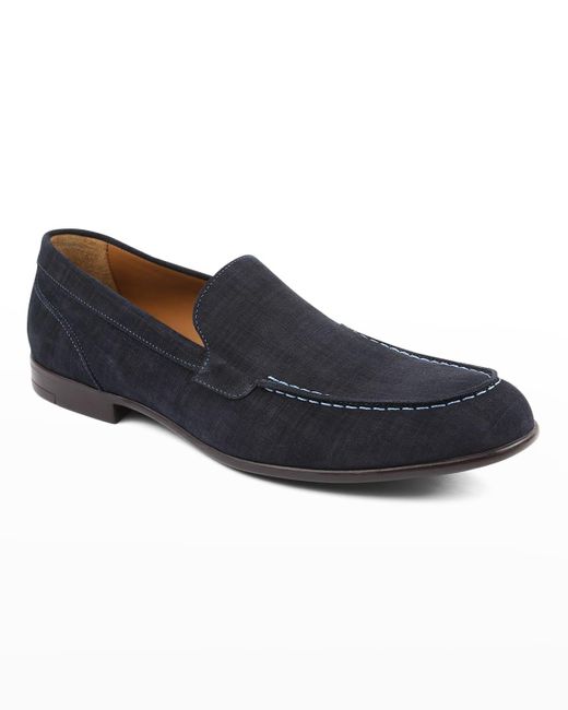 Bruno Magli Sino Moc-toe Suede Loafers in Blue for Men | Lyst