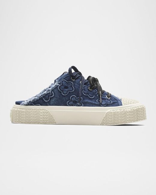 Marc Jacobs Blue The Puffed Daisy Denim Sneaker Mules