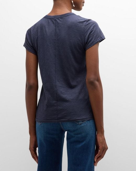 Rag & Bone Blue Slub Crewneck Tee