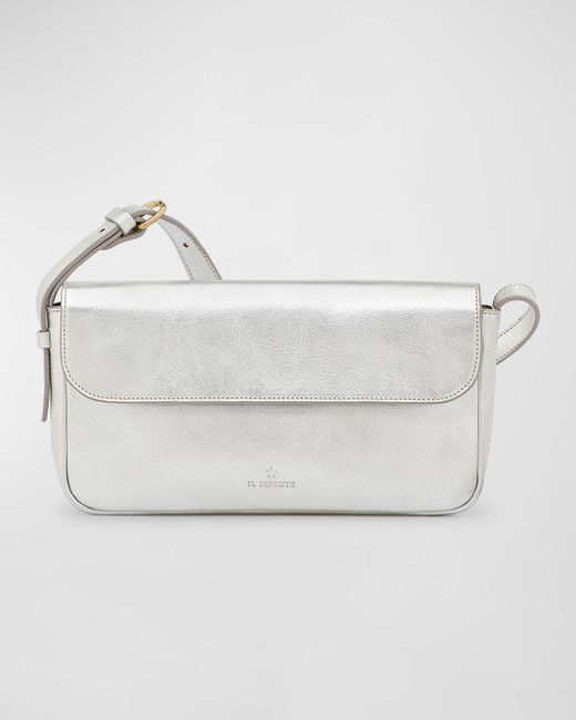 Il Bisonte White Studio Flap Leather Shoulder Bag