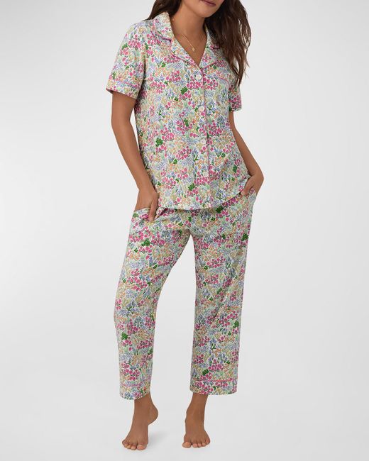 Bedhead Multicolor Cropped Organic Cotton Jersey Pajama Set