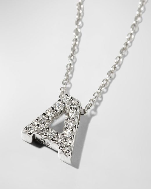 Roberto Coin White Diamond Love Letter Necklace