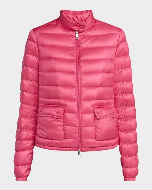 Moncler Pink Lans Short Down Jacket
