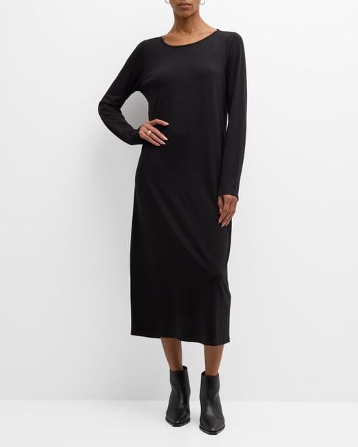 Eileen fisher top jersey midi dress