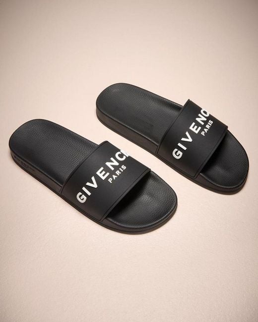 Givenchy Black Apos;S Logo Slide Sandals for men