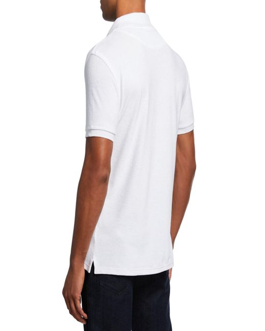 Vilebrequin White Terry Knit Polo Shirt for men