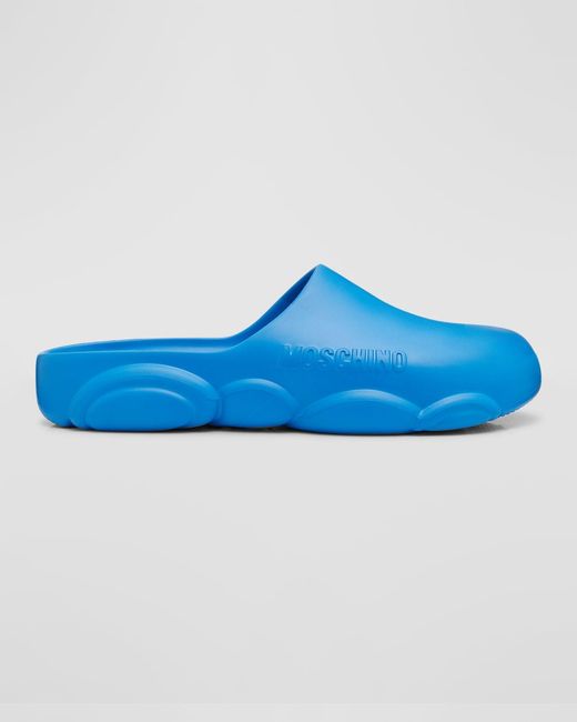 Moschino Blue Apos;S Bubble Teddy Rubber Slides for men