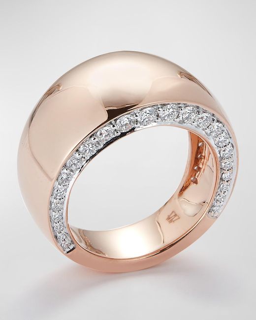 Walters Faith White Lytton Rose Wide High Polish Band With Rhodium And Diamonds