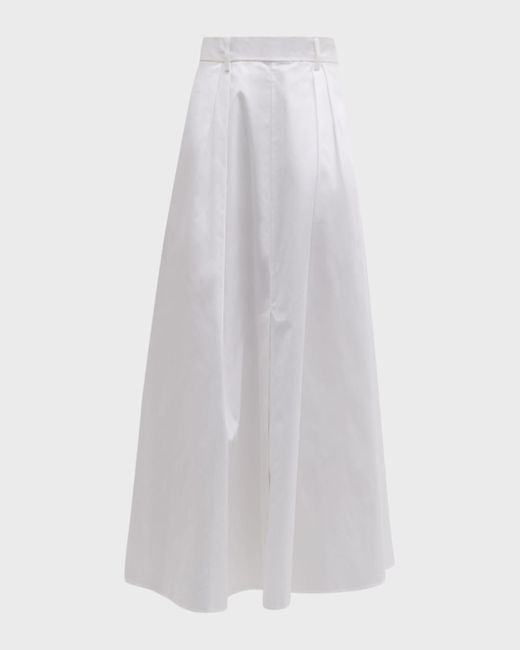 Rohe White A-Line Poplin Midi Skirt