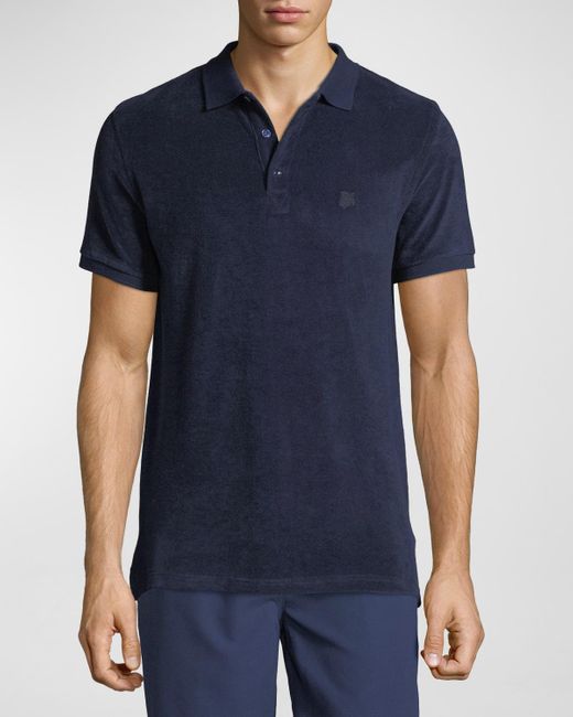 Vilebrequin Blue Terry Knit Polo Shirt for men