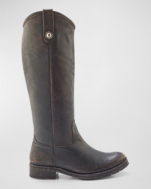 Frye Black Melissa Leather Tall Riding Boots
