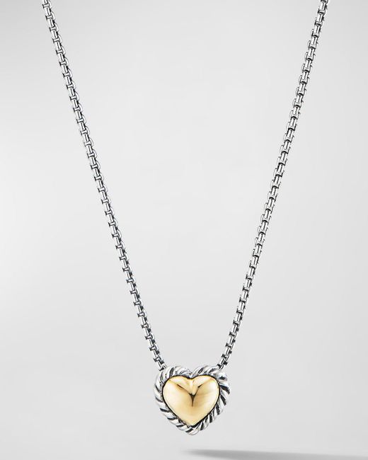 David Yurman Metallic Cable Collectibles Heart Pendant Necklace