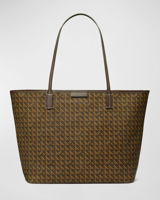 Tory Burch Natural Every-ready Woven Monogram Tote Bag