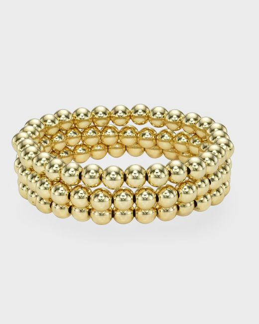 Zoe Lev Metallic 24k Gold-plated Bead Bracelet Stack, Set Of 3