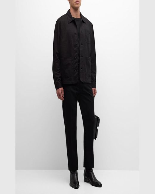 John Varvatos Black Kenmare Textured Chore Jacket for men