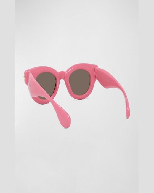 Loewe Pink Inflated Pantos Acetate Round Sunglasses