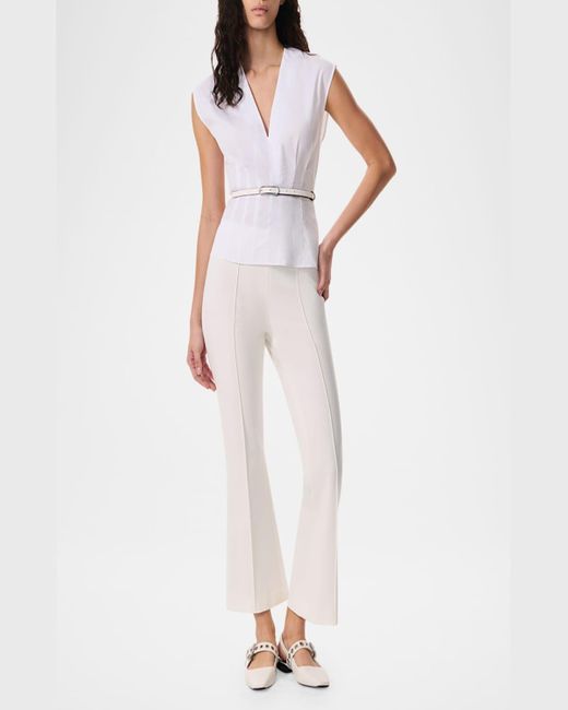 Rag & Bone White Ines V-Neck Poplin Top
