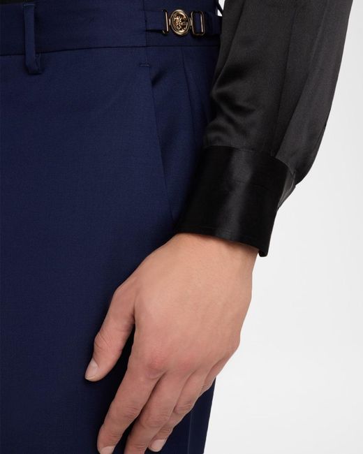 Versace Blue Apos;S Wool Pants for men