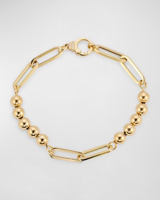 Sorellina Metallic 18K Beads And Oval Link Bracelet With Gh-Si Diamonds