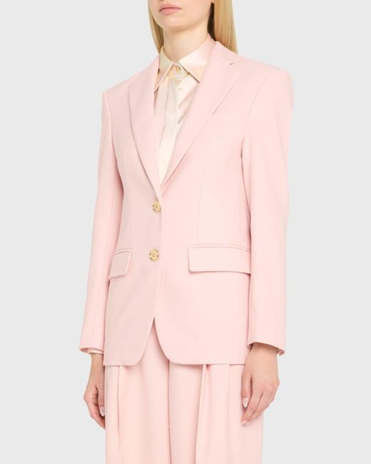 Sergio Hudson Pink Single-Breasted Wool Blazer