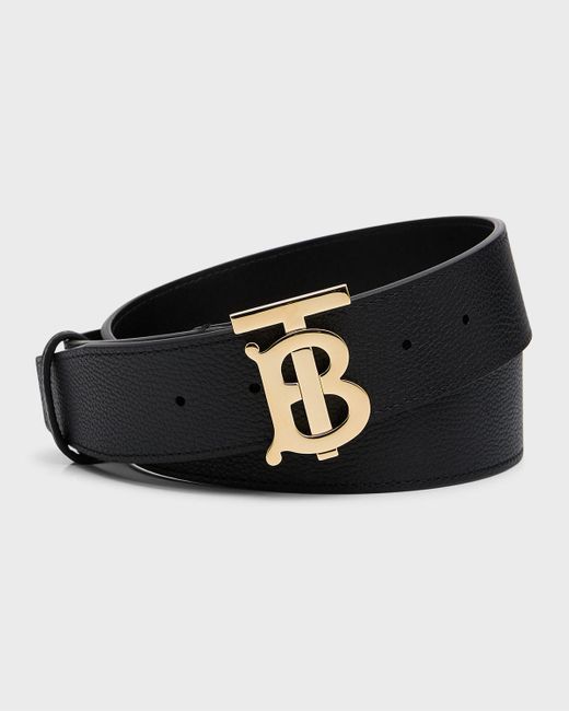 Burberry Black Tb-buckle Leather Belt for men