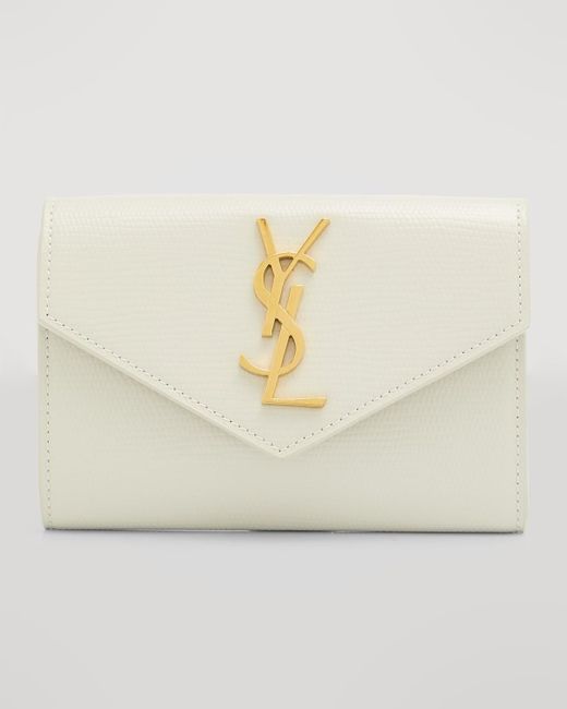 Saint Laurent Natural Ysl Monogram Small Flap Wallet