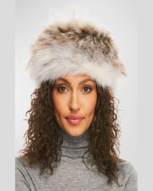 Fabulous Furs Gray Faux Fur Cossack Hat