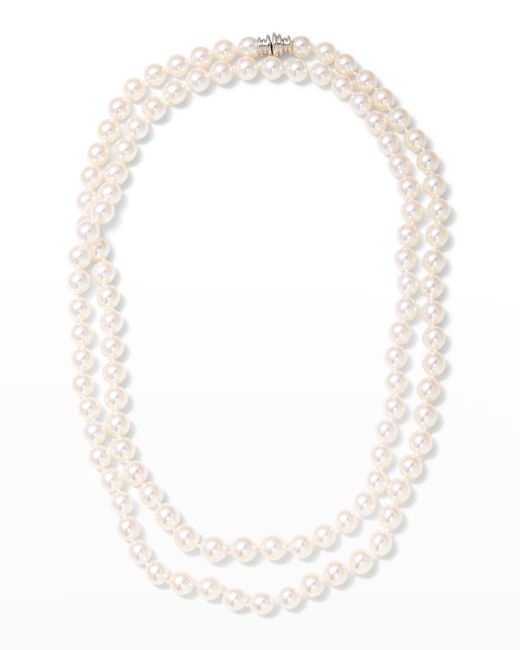 Assael 36" Akoya Cultured 8mm Pearl Necklace With White Gold Clasp