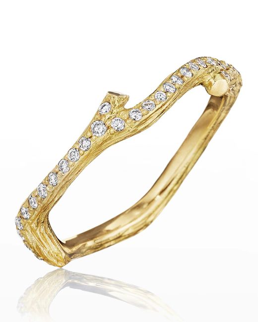 Mimi So Metallic 18k Diamond Twig Wonderland Ring, Size 7