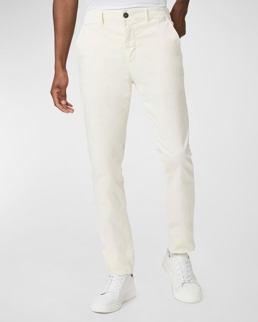 PAIGE White Danford Stretch Sateen Chino Pants for men