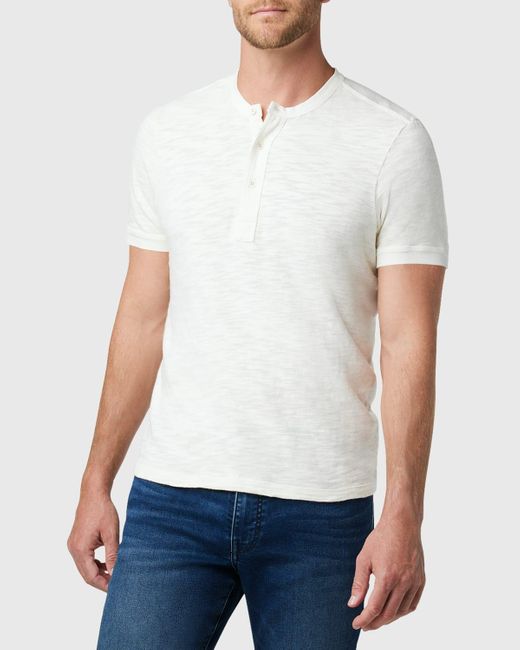 Joe's Jeans White Milo Heathered Henley Shirt for men