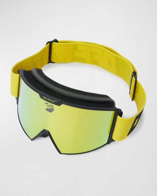 OffWhite c/o Virgil Abloh Mirrorlens Logo Ski Goggles in Yellow for