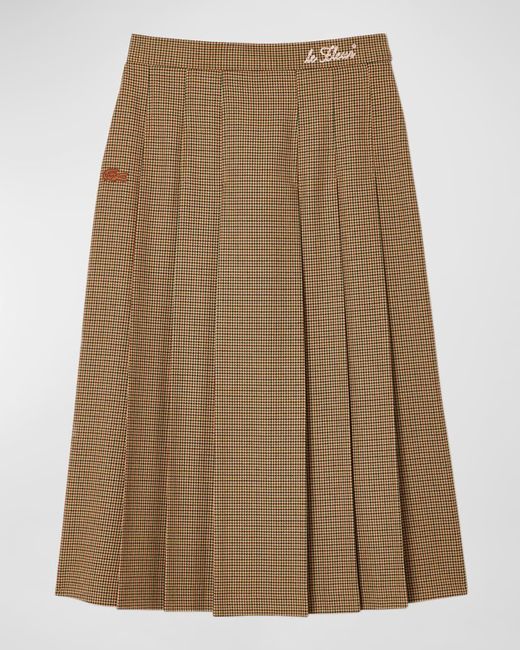 Lacoste Natural X Le Fleur Pleated Houndstooth Skirt