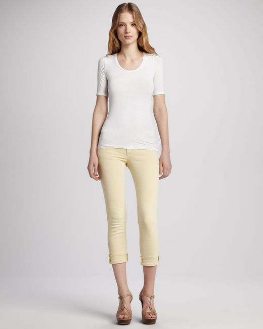 Joseph Natural Ribbed Merino Wool Top