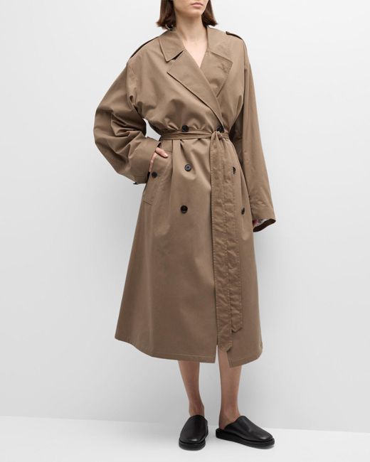 The Row Brown Montrose Belted Cashmere-Blend Trench Coat