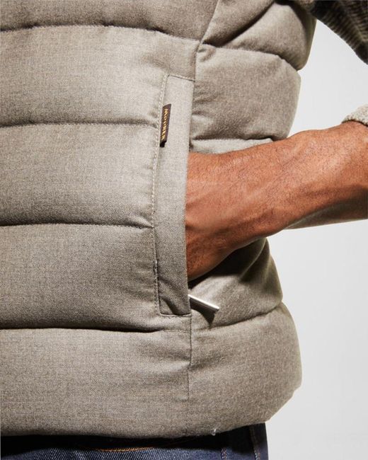 Moorer Gray Apos;S Flannel Down Vest for men