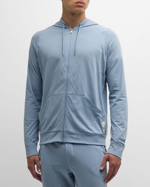 Paul Smith Blue Cotton Jersey Hoodie for men