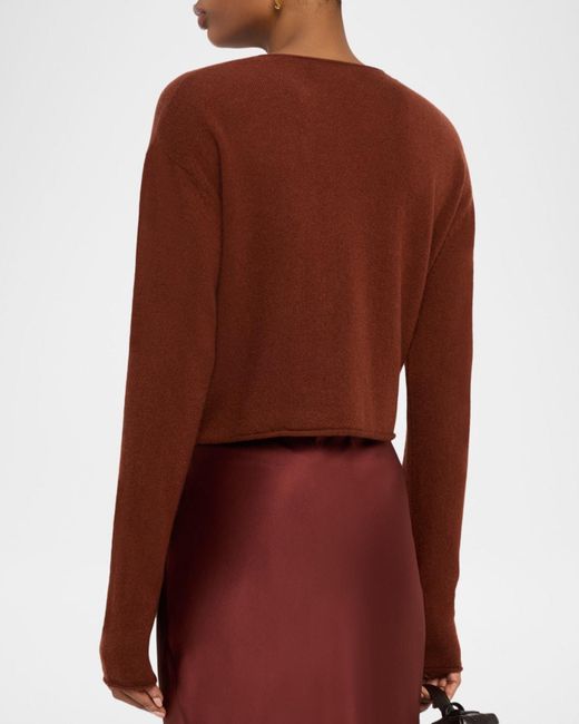 SABLYN Brown Lance Cropped Cashmere Pullover