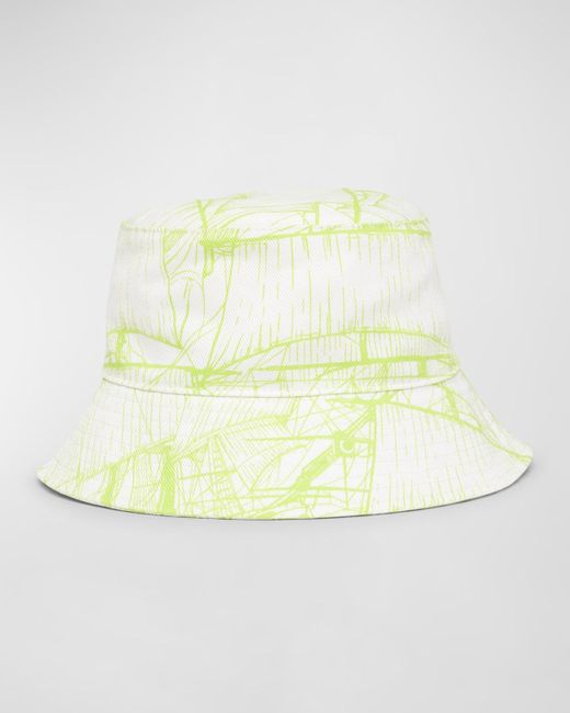 Ferragamo Metallic Neon Print Cotton Bucket Hat