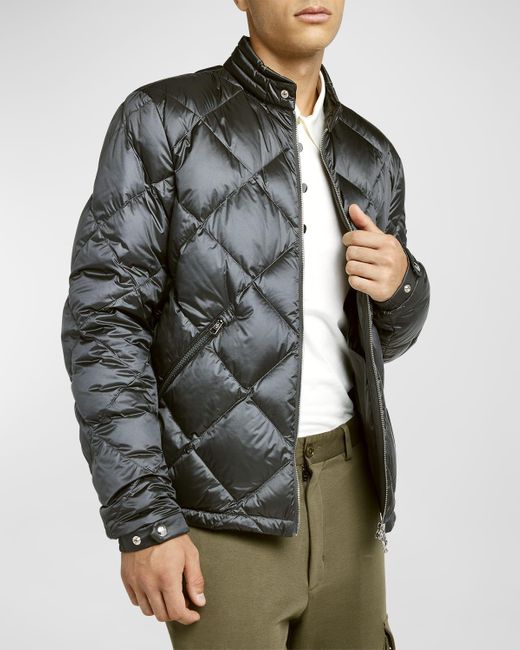 Moncler Gray Asta Diamond Quilted Jacket for men