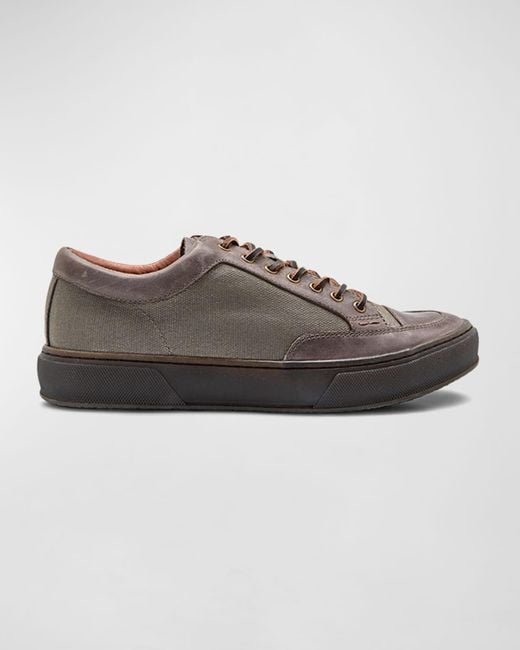 Frye Brown Hoyt Low-top Canvas & Leather Sneakers for men
