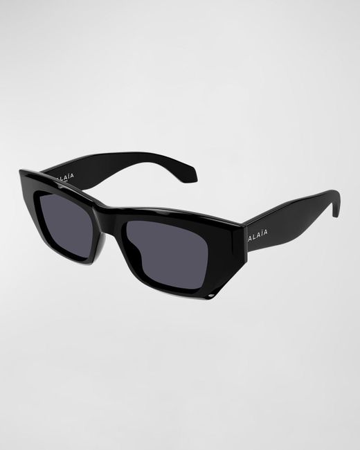 Alaïa Black Logo Acetate Cat-eye Sunglasses
