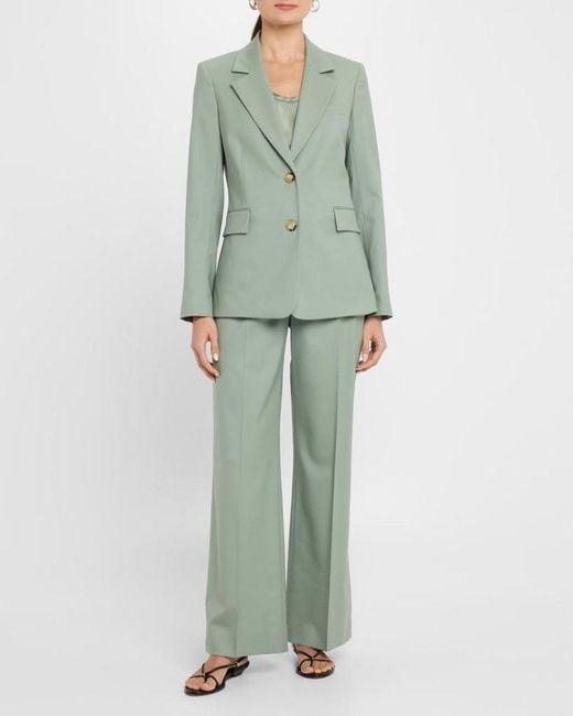 Argent Green Two-Button Seasonless Wool Blazer
