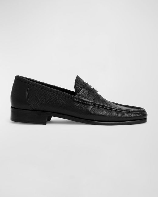Bruno Magli Black Tonio Leather Penny Loafers for men